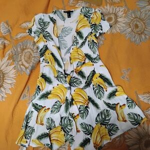 Tropical Leaf Print Dress